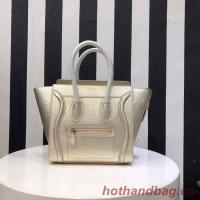 CELINE MICRO LUGGAGE HANDBAG IN LAMINATED LAMBSKIN 167793 26 gold