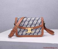 Celine TEEN TRIOMPHE BAG IN TRIOMPHE CANVAS AND CALFSKIN CL87368 blue