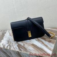 Celine TRIOMPHE SHOULDER BAG IN SHINY CALFSKIN 194023 BLACK