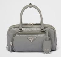 Prada Antique nappa leather multi pocket top handle bag 1BB099 gray