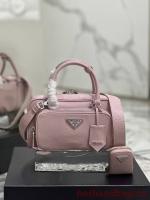 Prada Antique nappa leather multi pocket top handle bag 1BB099 pink