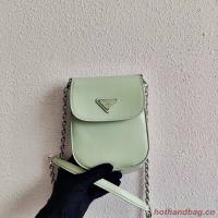 Prada Brushed leather mini bag 1BH185 light green