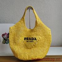 Prada Crochet tote bag 1BG424 yellow
