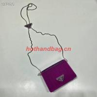 Prada Crystal studded card holder with shoulder strap 1MR024 Purplish