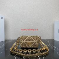 Prada Crystal studded satin pouch 1HD339 gold