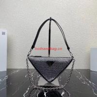 Prada Crystal studded satin pouch 1NQ044 black