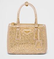 Prada Galleria satin mini bag with crystals 1BA906 gold