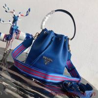 Prada Leather bucket bag 1BE018 blue