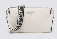 Prada Leather shoulder bag 1BH050 white