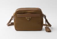 Prada Re Nylon and brushed leather shoulder bag 1BH218 Apricot