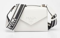 Prada Monochrome Saffiano and leather bag 1BD317 white
