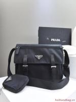 Prada Nylon Flap Messenger shoulder Bag PN1259 Black