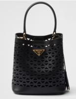 Prada Panier leather mini bag with cut out motif 1BA217 black