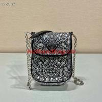 Prada Prada crystal mini bag 1BH185 black