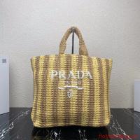 Prada Raffia tote bag 1NE229 yellow