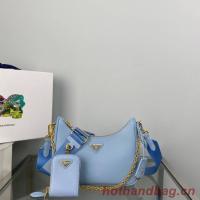 Prada Re Edition 2005 Saffiano shoulder bag 1BH204 sky blue