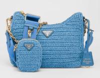 Prada Re Edition 2005 raffia bag 1BH204 sky blue