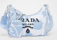 Prada Re Edition 2006 embroidered drill shoulder bag 1BH204 sky blue