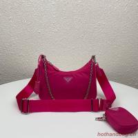 Prada Re Edition nylon shoulder bag 1BH204 Dark pink