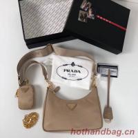 Prada Re Edition nylon shoulder bag 1BH204 apricot