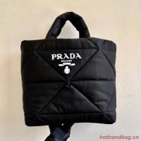 Prada Re Nylon and Saffiano leather shoulder bag 2AG082 black