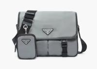 Prada Re Nylon and Saffiano leather shoulder bag 2VD769 gray