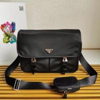 Prada Re Nylon and Saffiano leather shoulder bag 2XD770 black