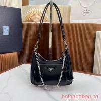 Prada Re Nylon and brushed leather mini bag 1BD198 black