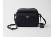 Prada Re Nylon and brushed leather shoulder bag 1BH218 black