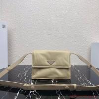 Prada Re Nylon and nappa leather shoulder bag 1BM313 Biscuits