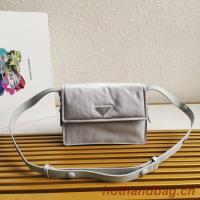 Prada Re Nylon shoulder strap 1BD313 light gray