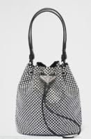 Prada Satin mini bag with crystals 1BE067 black
