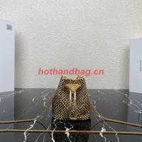 Prada Satin nano bag with crystals 1NR016 Platinum