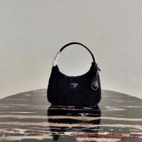 Prada Shearling tote mini bag 1NE515 black