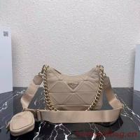 Prada System nappa leather patchwork shoulder bag 1AC151 Biscuits