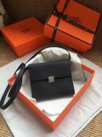 Hermes Clutch Epsom calfskin cross body bag H0589 black