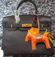 Hermes Birkin 30CM Tote Bags Litchi Leather H30LI Black