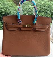 Hermes Birkin 35CM Tote Bag Brown Litchi Leather BK35 Gold