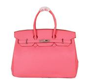 Hermes Birkin 35CM Tote Bag Pink Original Grainy Leather H35 Silver