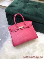 Hermes Birkin Bag Original Leather Ostrich skin HBK2530 rose
