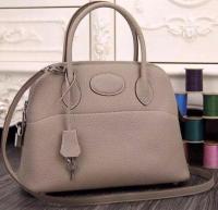 Hermes Bolide 37CM Calfskin Leather Tote Bag B1004 Light Grey