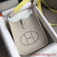 Hermes Evelyne original togo leather mini Shoulder Bag H15698 light gray