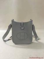 Hermes Evelyne original togo leather mini Shoulder Bag H15698 light grey
