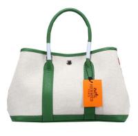 Hermes Garden Party 30cm Tote Bag Canvas Green