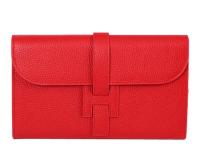 Hermes Jige Clutch Bag Calfskin Leather HQ864 Red