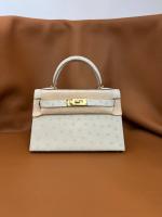 Hermes Kelly 19cm Shoulder Bags Ostrich skin KL6620 1