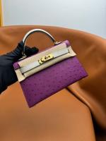 Hermes Kelly 19cm Shoulder Bags Ostrich skin KL6620 15