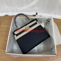 Hermes Kelly 25cm Shoulder Bags Epsom KL2755 black&gold Tone Metal