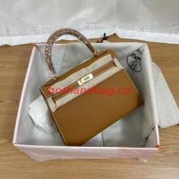Hermes Kelly 25cm Shoulder Bags Epsom KL2755 brown&gold Tone Metal