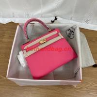 Hermes Kelly 25cm Shoulder Bags Epsom KL2755 rose&gold Tone Metal